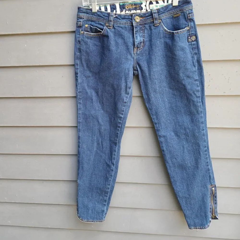 Billabong The Skinny Jean with Zipper Accents size 7